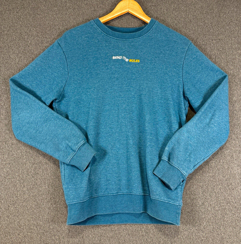 Max Bend the Rules Blue Crewneck Sweatshirt Mens Small Slim Fit